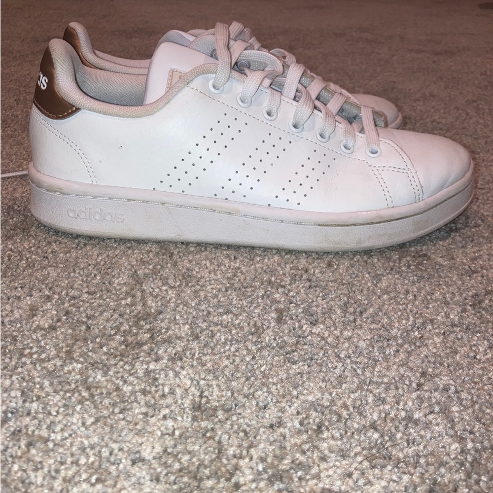Adidas white and gold cloudfoam size 9